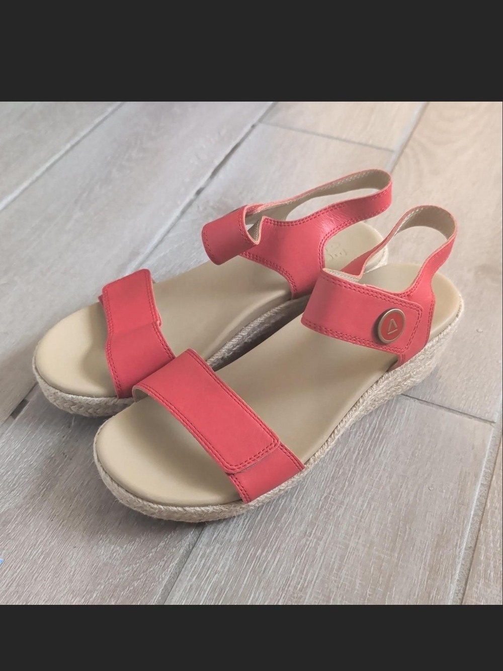 ABEO Riviera Red Slingback Espadrille Wedge Sandals Size 8